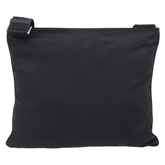 PRADA Shoulder Bag Nylon Black Silver Auth 192732A