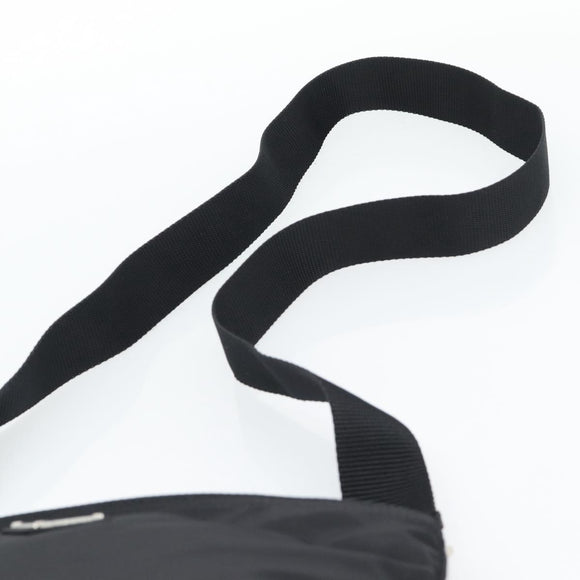 PRADA Shoulder Bag Nylon Black Silver Auth 192732A