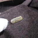 FENDI Shoulder Bag Wool Brown Gold Tone Auth 192733-16