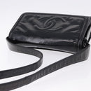 CHANEL Shoulder Bag Patent Black CC Auth 192734-6