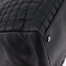 CHANEL Choco Bar Chain Shoulder Bag Lamb Skin Black Silver CC Auth 192736V-10