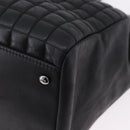 CHANEL Choco Bar Chain Shoulder Bag Lamb Skin Black Silver CC Auth 192736V-11