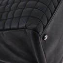 CHANEL Choco Bar Chain Shoulder Bag Lamb Skin Black Silver CC Auth 192736V-12