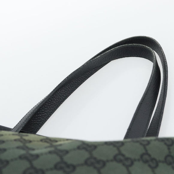 GUCCI GG Canvas Tote Bag Outlet Black Khaki 238696 Auth 192737