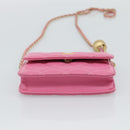 CHANEL Matelasse Chain Shoulder Bag Lamb Skin Pink Gold Tone CC Auth 192738M-10