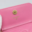 CHANEL Matelasse Chain Shoulder Bag Lamb Skin Pink Gold Tone CC Auth 192738M-15