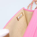 CHANEL Matelasse Chain Shoulder Bag Lamb Skin Pink Gold Tone CC Auth 192738M-19
