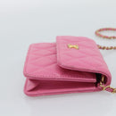 CHANEL Matelasse Chain Shoulder Bag Lamb Skin Pink Gold Tone CC Auth 192738M-5