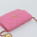 CHANEL Matelasse Chain Shoulder Bag Lamb Skin Pink Gold Tone CC Auth 192738M-6