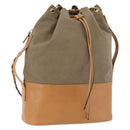 GUCCI Shoulder Bag Canvas Green Beige 110233 Auth 192739A-1
