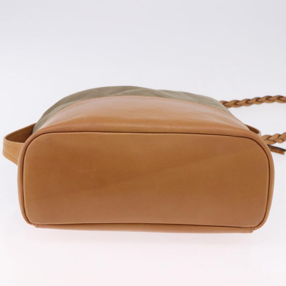 GUCCI Shoulder Bag Canvas Green Beige 110233 Auth 192739A