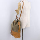 GUCCI Shoulder Bag Canvas Green Beige 110233 Auth 192739A-23
