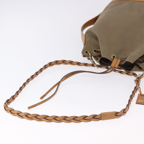 GUCCI Shoulder Bag Canvas Green Beige 110233 Auth 192739A