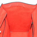 CELINE Luggage Micro Shopper Hand Bag Leather Red Silver Auth 192740A-19