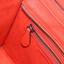CELINE Luggage Micro Shopper Hand Bag Leather Red Silver Auth 192740A-20