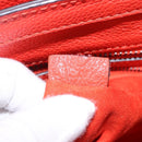 CELINE Luggage Micro Shopper Hand Bag Leather Red Silver Auth 192740A-23