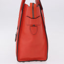CELINE Luggage Micro Shopper Hand Bag Leather Red Silver Auth 192740A-4