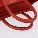 CELINE Luggage Micro Shopper Hand Bag Leather Red Silver Auth 192740A-7