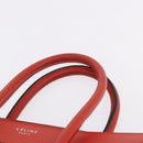 CELINE Luggage Micro Shopper Hand Bag Leather Red Silver Auth 192740A-8