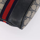 GUCCI GG Supreme Shoulder Bag PVC Leather Navy Gold Tone Auth 192742-11