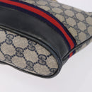 GUCCI GG Supreme Shoulder Bag PVC Leather Navy Gold Tone Auth 192742-12