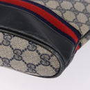 GUCCI GG Supreme Shoulder Bag PVC Leather Navy Gold Tone Auth 192742-14