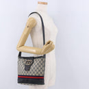 GUCCI GG Supreme Shoulder Bag PVC Leather Navy Gold Tone Auth 192742-22