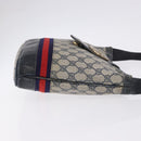 GUCCI GG Supreme Shoulder Bag PVC Leather Navy Gold Tone Auth 192742-4