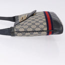 GUCCI GG Supreme Shoulder Bag PVC Leather Navy Gold Tone Auth 192742-6
