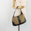 GUCCI GG Canvas Jackie Webb Sherry Line Bag Beige Silver 001 3306 Auth 192743V-23