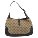 GUCCI GG Canvas Jackie Webb Sherry Line Bag Beige Silver 001 3306 Auth 192743V-3