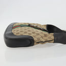 GUCCI GG Canvas Jackie Webb Sherry Line Bag Beige Silver 001 3306 Auth 192743V-4