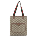 GUCCI GG Supreme Tote Bag PVC Leather Beige Auth 192744-2