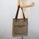 GUCCI GG Supreme Tote Bag PVC Leather Beige Auth 192744-21