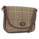 Burberrys Nova Check Shoulder Bag Canvas Brown Gold Tone Auth 192747-1