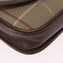 Burberrys Nova Check Shoulder Bag Canvas Brown Gold Tone Auth 192747-10