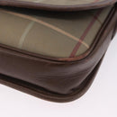 Burberrys Nova Check Shoulder Bag Canvas Brown Gold Tone Auth 192747-11