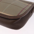 Burberrys Nova Check Shoulder Bag Canvas Brown Gold Tone Auth 192747-13
