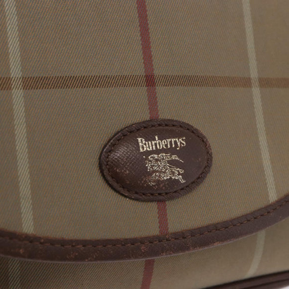 Burberrys Nova Check Shoulder Bag Canvas Brown Gold Tone Auth 192747