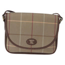 Burberrys Nova Check Shoulder Bag Canvas Brown Gold Tone Auth 192747-2
