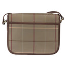 Burberrys Nova Check Shoulder Bag Canvas Brown Gold Tone Auth 192747-3