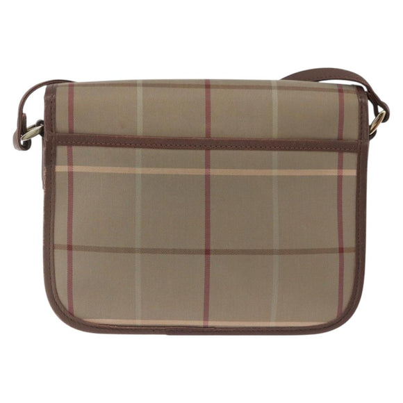 Burberrys Nova Check Shoulder Bag Canvas Brown Gold Tone Auth 192747