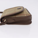 Burberrys Nova Check Shoulder Bag Canvas Brown Gold Tone Auth 192747-5