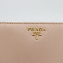 PRADA Long Wallet Safifano leather Pink Gold Tone Auth 192748M-17
