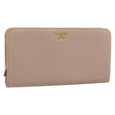 PRADA Long Wallet Safifano leather Pink Gold Tone Auth 192748M-1