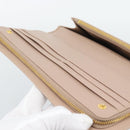 PRADA Long Wallet Safifano leather Pink Gold Tone Auth 192748M-24