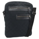 GUCCI GG Canvas Shoulder Bag Black Silver 92551 Auth 192749-1