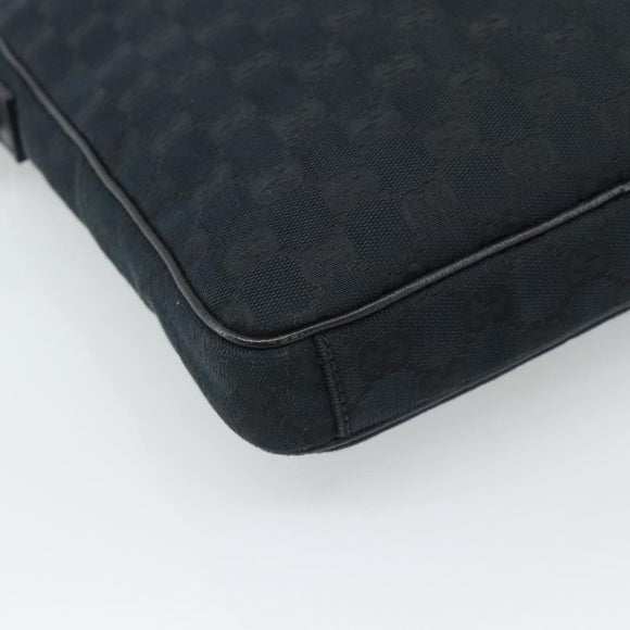 GUCCI GG Canvas Shoulder Bag Black Silver 92551 Auth 192749