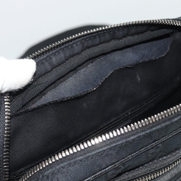 GUCCI GG Canvas Shoulder Bag Black Silver 92551 Auth 192749