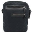 GUCCI GG Canvas Shoulder Bag Black Silver 92551 Auth 192749-2